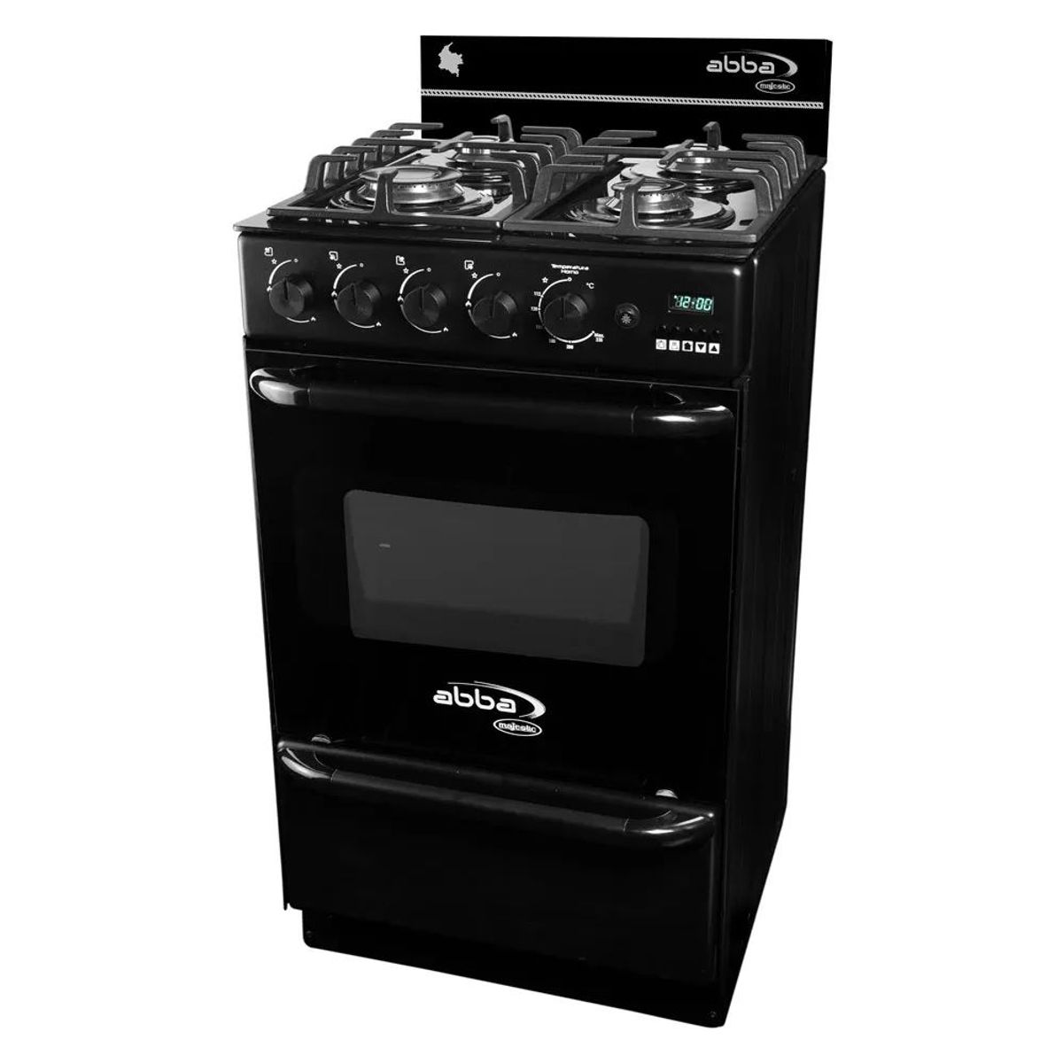 ABBA - Estufa Con Horno ABBA Majestic 4 Puestos Gas Natural Negra AT2033NGT