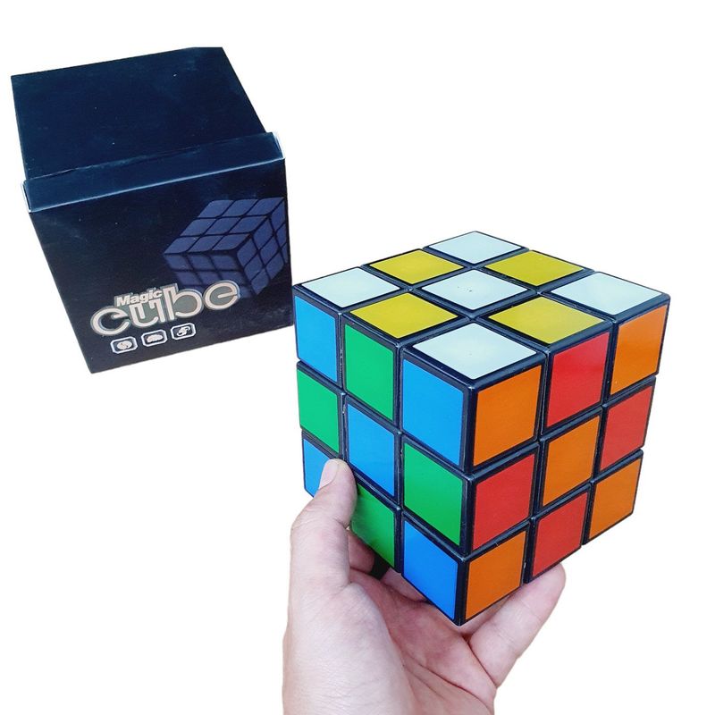 GENERICO - Cubo Rubik 3x3 Grande Magic Cube 10 Cm Gigante Negro Pintado