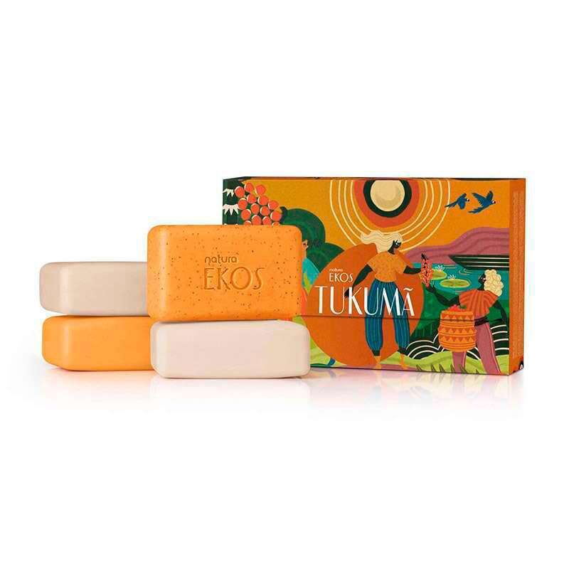 NATURA - Jabones en barra puro vegetal Tukumá - 4 x 100 g c/u