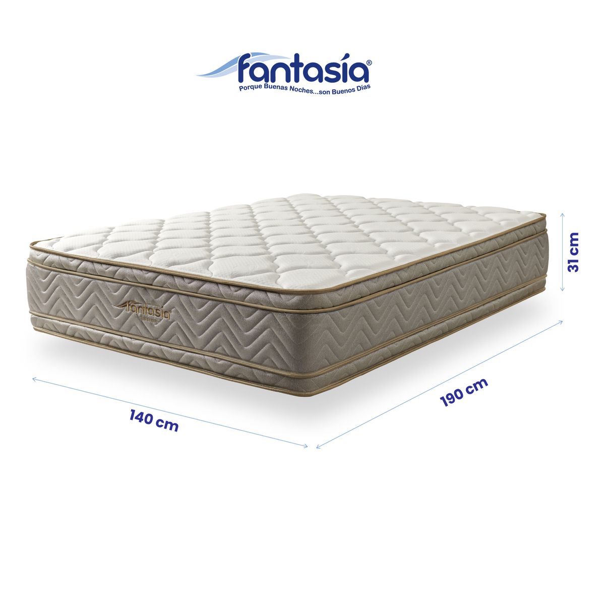 COLCHONES FANTASIA - Colchón Doble Firmeza Media Doble Pillow Optims 140x190