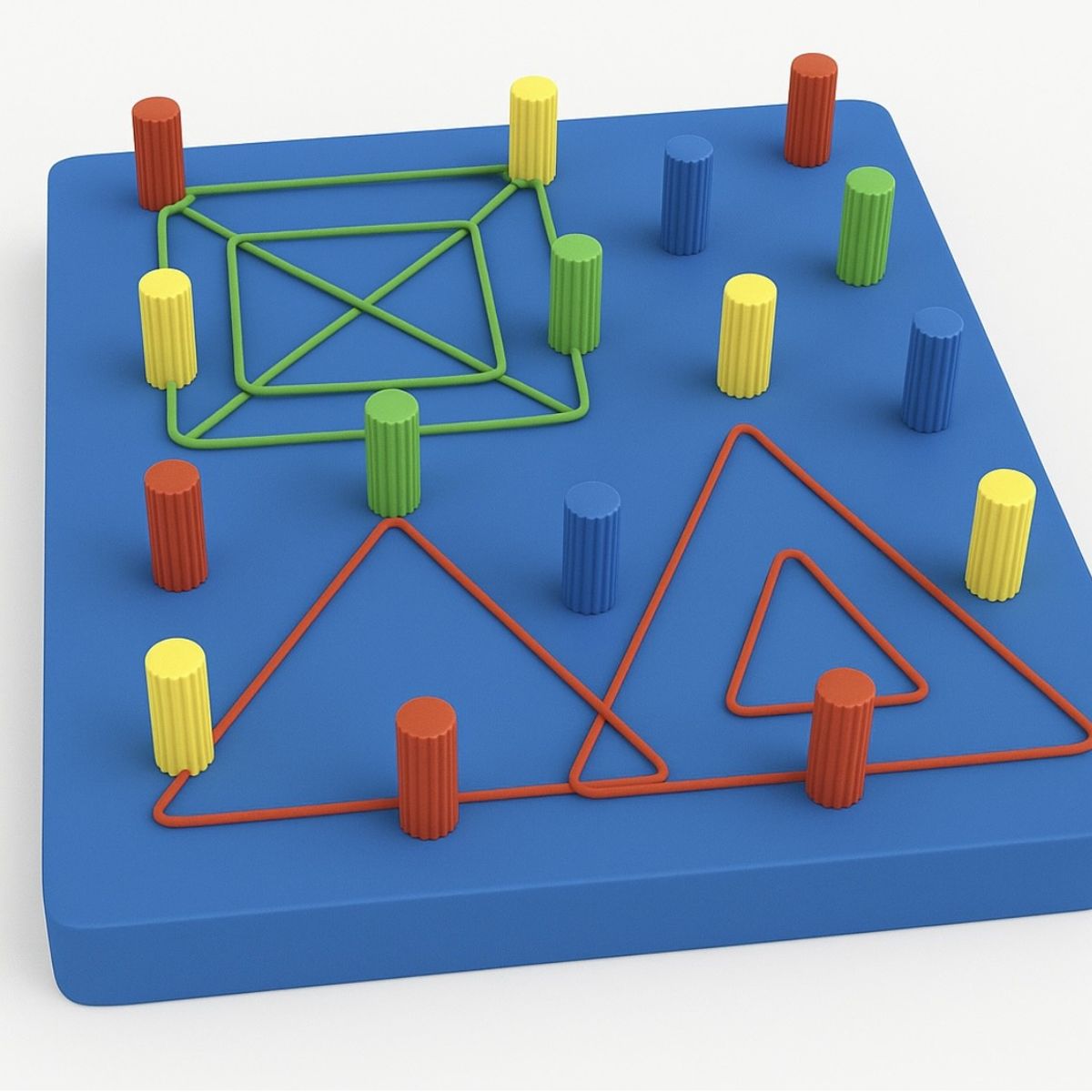 GENERICO - Geoplano Didactico Montessori de Madera con 25 pilares