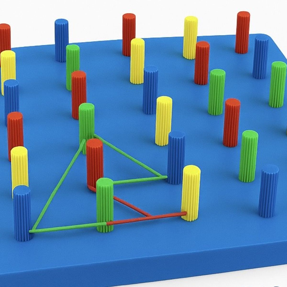 GENERICO - Geoplano Didactico Montessori de Madera con 25 pilares