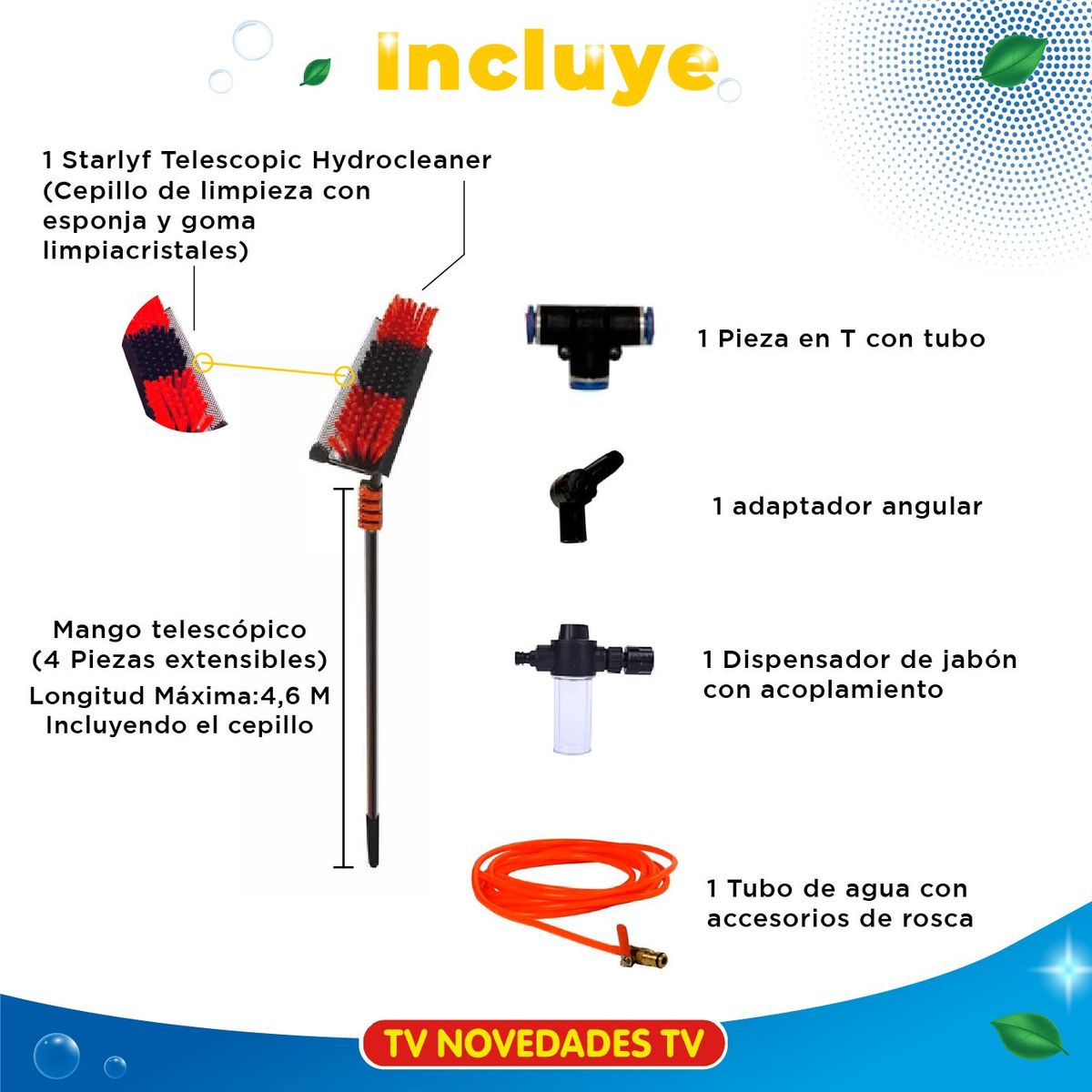 TV NOVEDADES - Hidrolimpiador Telescópico 4,6 mts Starlif Telescopic Hydro