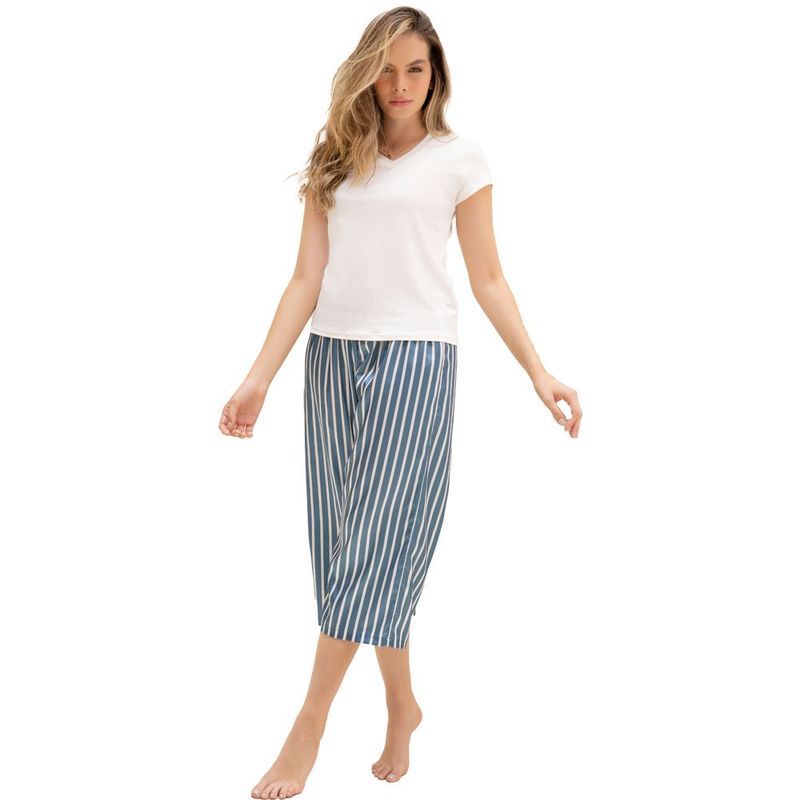 ADRIANA ARANGO - PIJAMA PANTALÓN CAPRI 2 PIEZAS AZUL ADRIANA ARANGO 7970