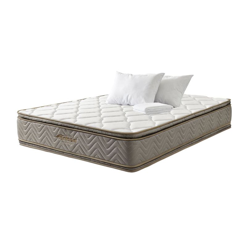 COLCHONES FANTASIA - Combo Galaxy+2 Almohadas Biosoft +protector 140x190