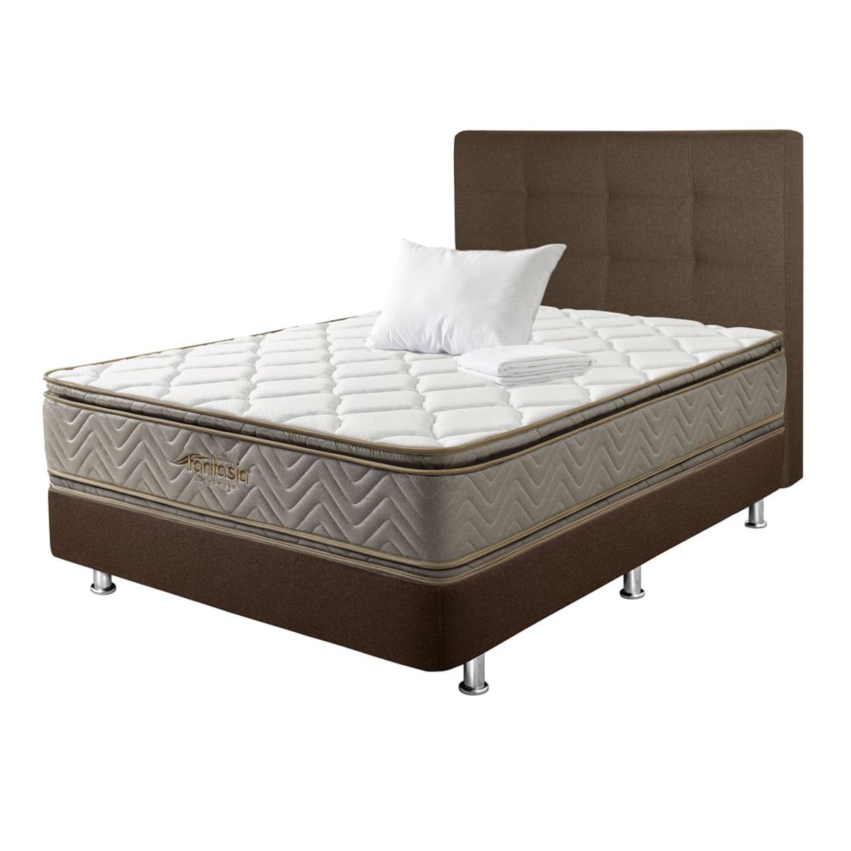 COLCHONES FANTASIA - Combo Sencillo Galaxy+basecama Cf+espaldar+1almohada+protect