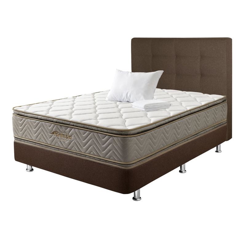 COLCHONES FANTASIA - Combo Sencillo Galaxy+basecama Cf+espaldar+1almohada+protect.