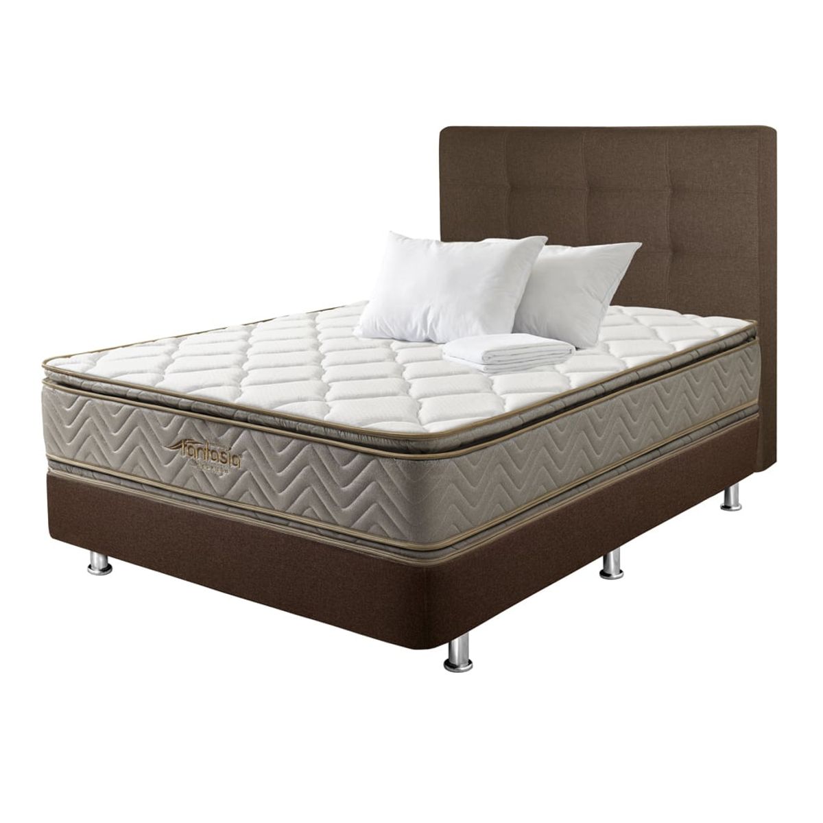 COLCHONES FANTASIA - Combo Galaxy+base Cama Cf+espaldar+1almohada+protect 120x190