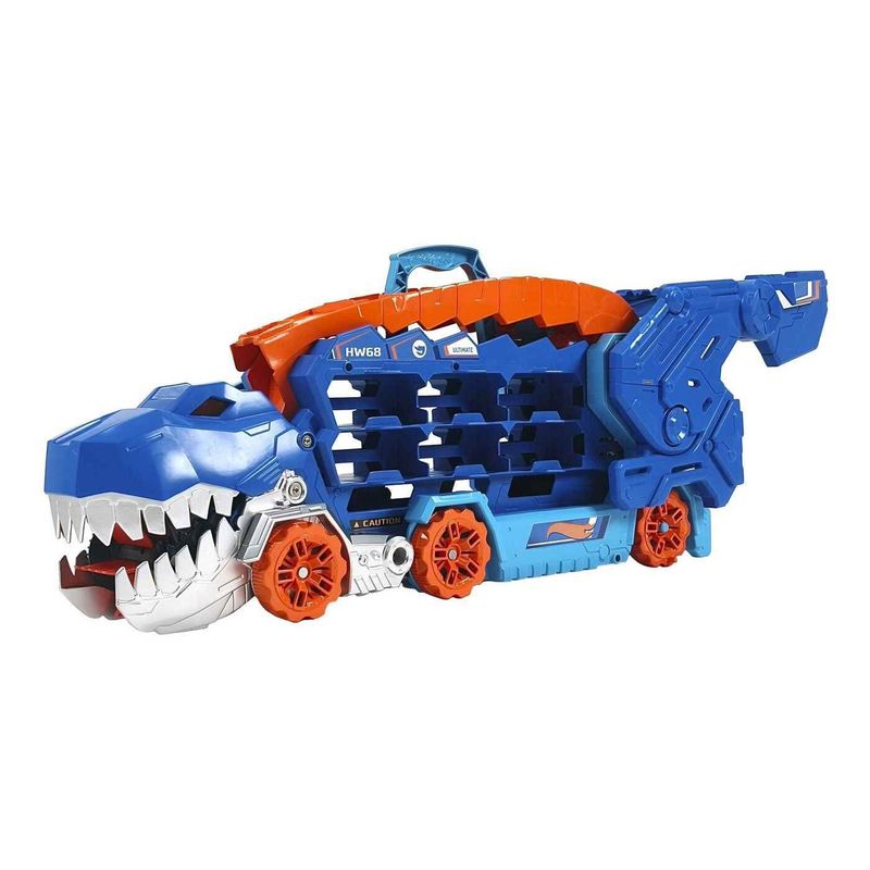 HOT WHEELS - Vehiculo Camión De Hot Wheels City Super Remolque Del T-Rex