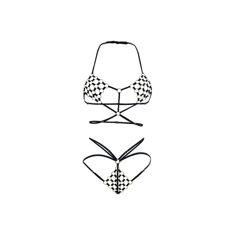 MITOLOGIA - Set Diosa - Top y Panty Herrajes Dorados Negro - Mitología