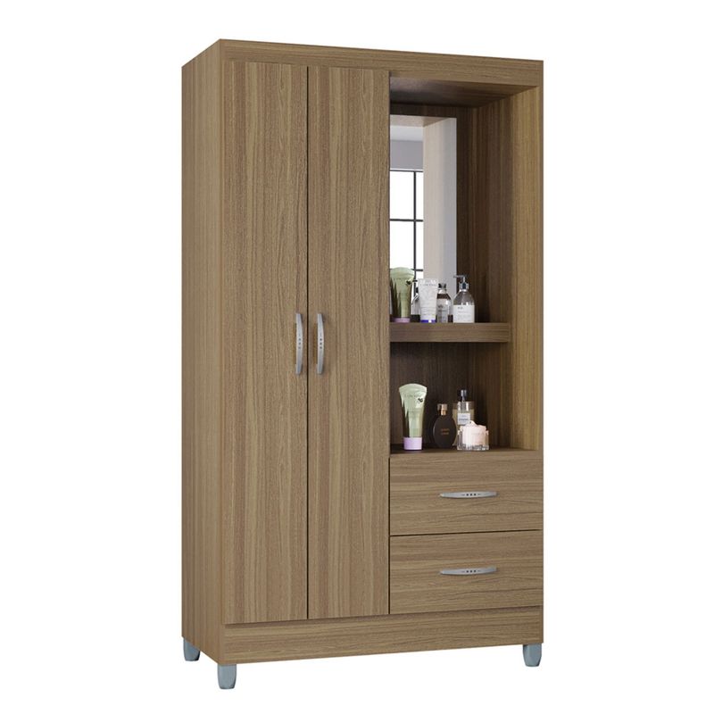 AKIVOY - Closet Cordoba 2 Puertas Color Castaño