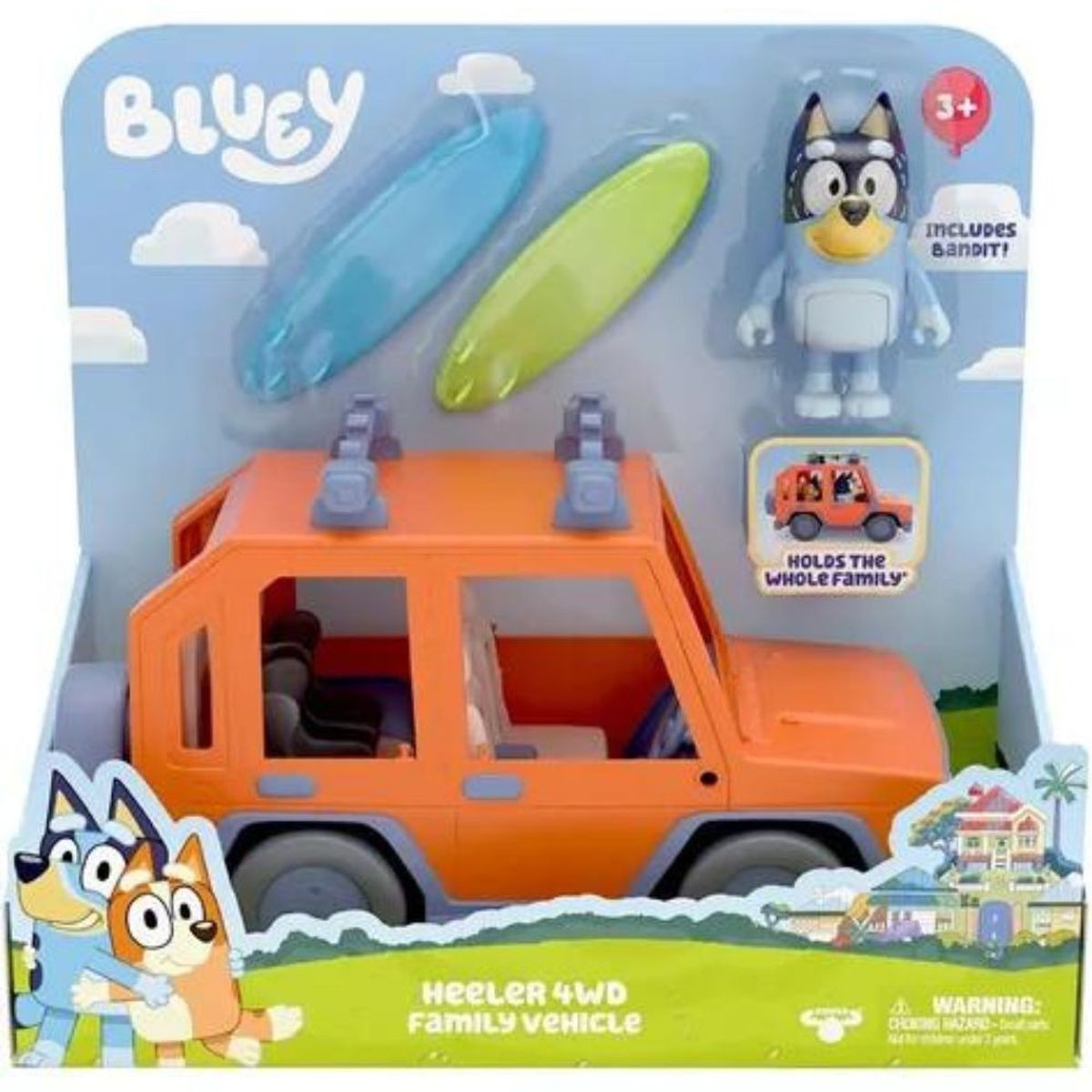 MOOSE TOYS - Carro Familiar 4x4 de Bluey Con Figuras y Accesorios