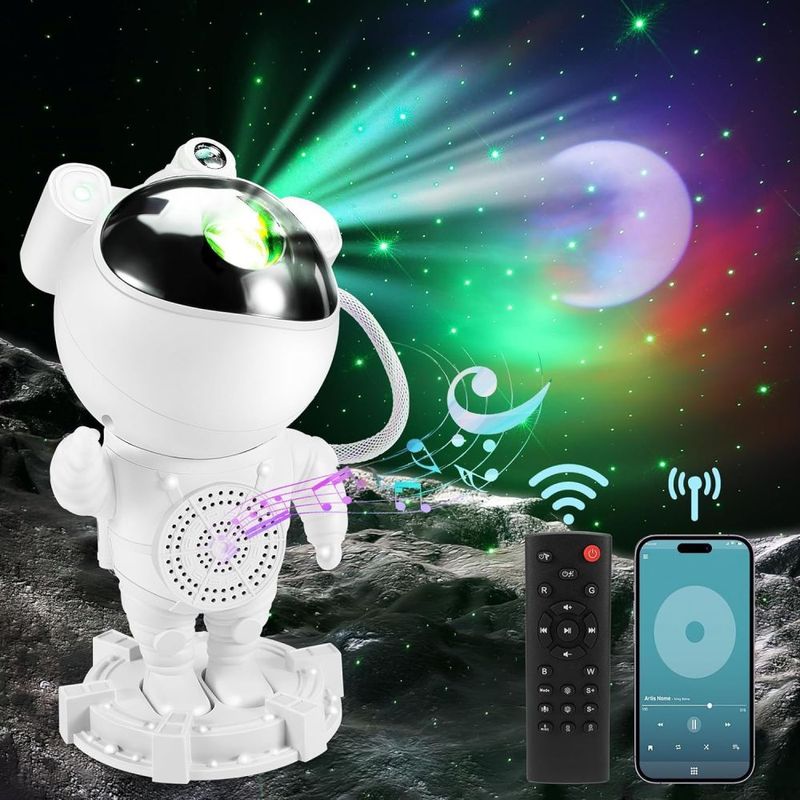 GENERICO - Astronauta Proyector De Luces Galaxia Bluetooth Y Parlante