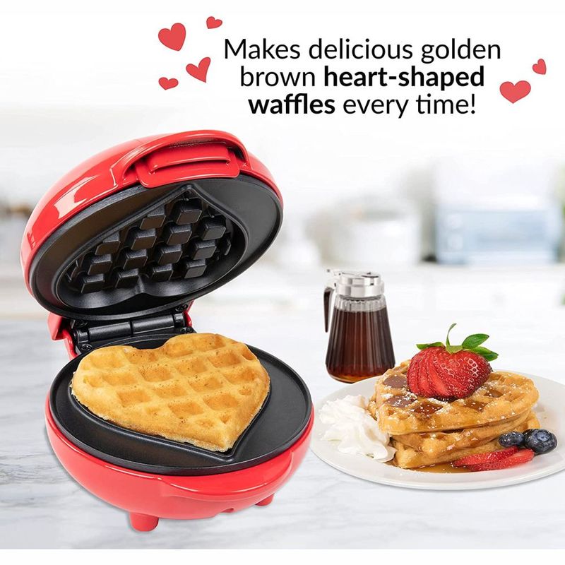GENERICO - Mini Waflera Eléctrica Antiadherente Waffles Corazon350w