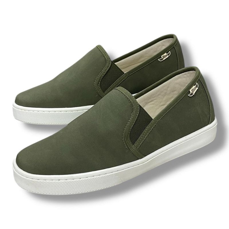 XIAN SHOES - Mocasines Oxford Verde Oliva Masculino