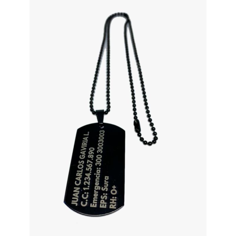 GENERICO - PLACA MILITAR DE IDENTIFICACIÓN