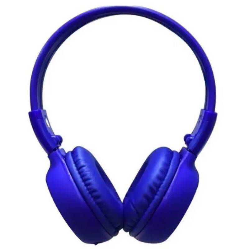 GENERICO - Audifonos Bluetooth LCD Radio FM MicroSD Mp3 N65 Diadema Stereo AZUL