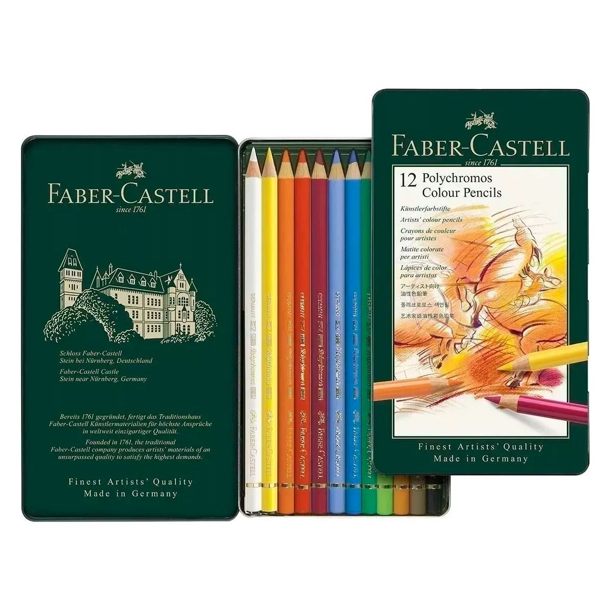 FABER CASTELL - Lapices Faber-Castell Polychromos Colores X12 Profesional