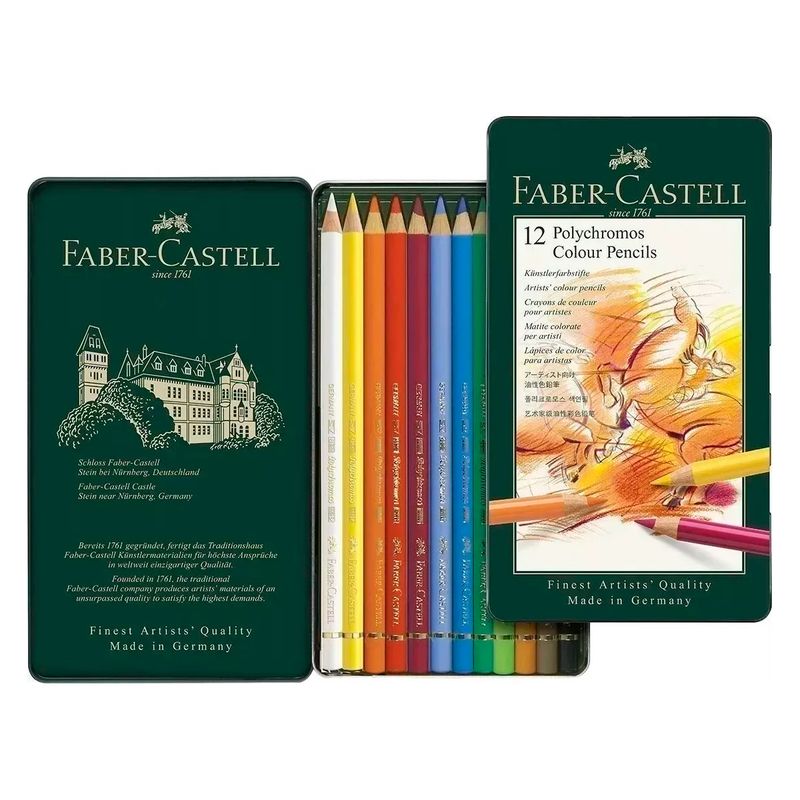FABER CASTELL - Lapices Faber-Castell Polychromos Colores X12 Profesional