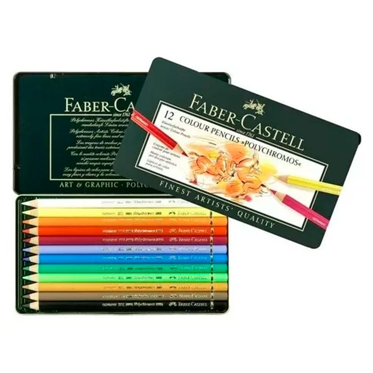 FABER CASTELL - Lapices Faber-Castell Polychromos Colores X12 Profesional