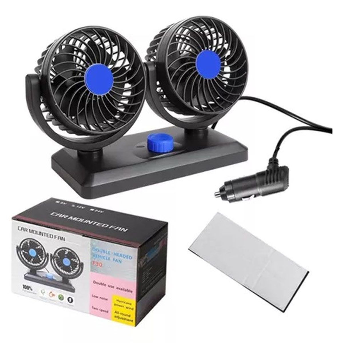 SKY - Ventilador Dual Para Carro Auto Interior 360° Cigarrera