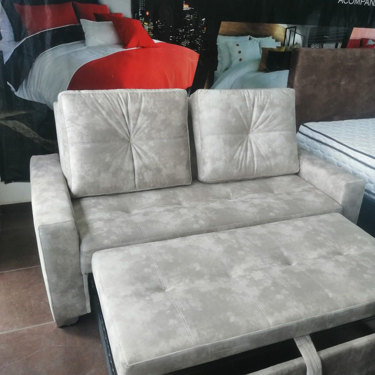 PLUMA HOME - SofaCama Mitta 2puestos  Multifuncional, Mueble con Pata Madera