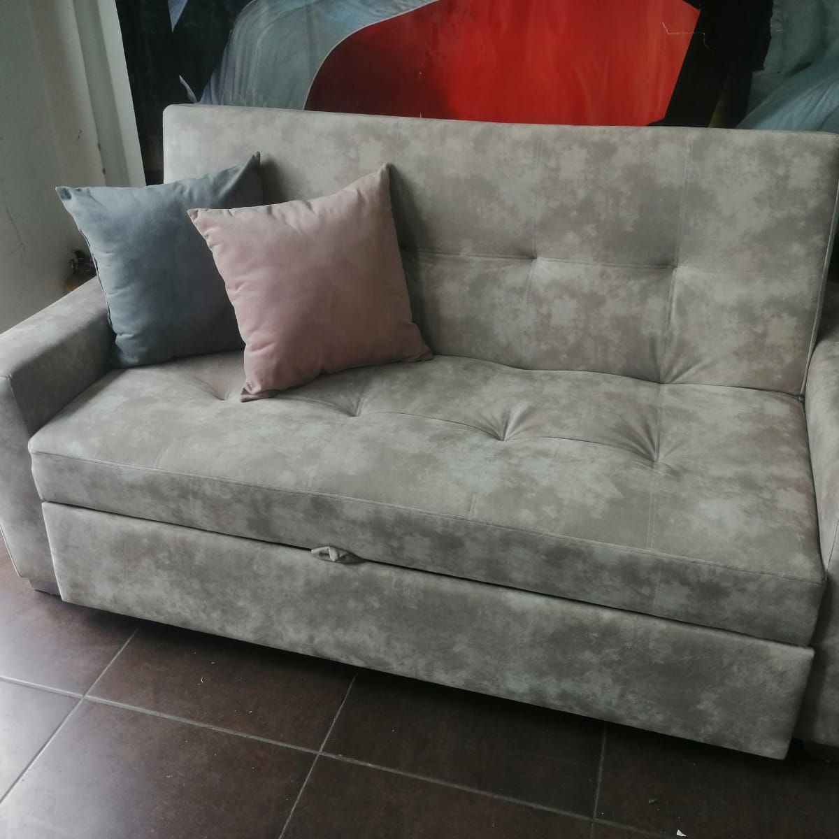 PLUMA HOME - SofaCama Mitta 2puestos  Multifuncional, Mueble con Pata Madera