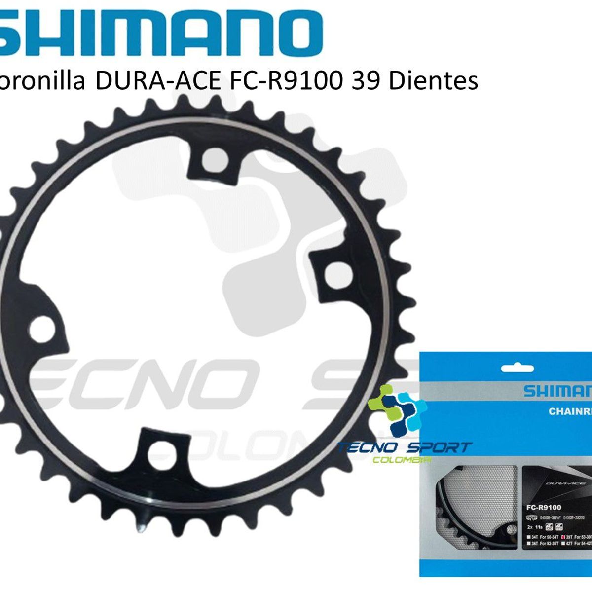 SHIMANO - Plato Coronilla Shimano Dura-ace R9100 Biplato 39 Dientes