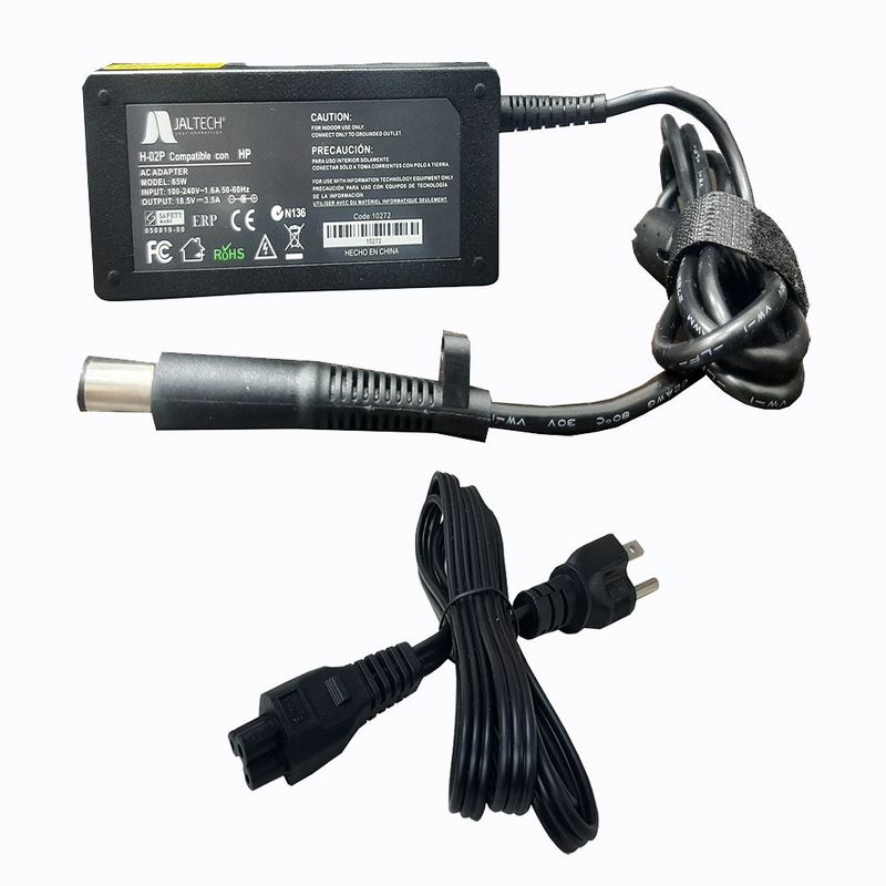 GENERICO - CARGADOR PARA HP 18.5V 3.5A PUNTA 7.4 x 5.0 mm 2 AÑOS DE GARANTÍA