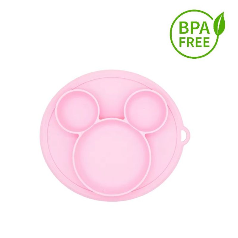 KIDSHOP - Plato Silicona Antideslizante Para Bebé Rosado Hydg-2