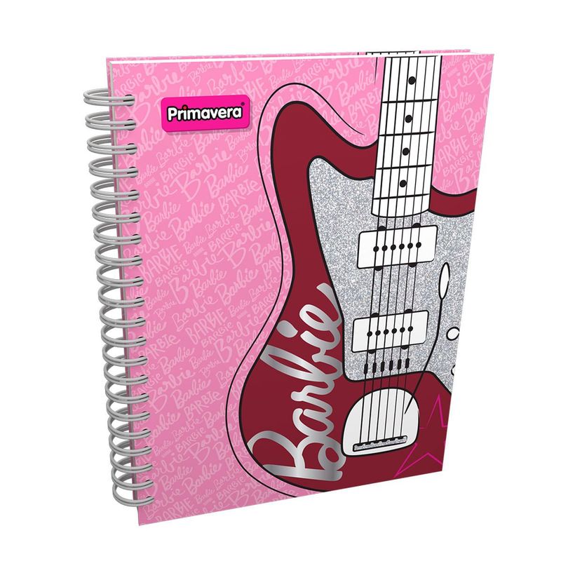 PRIMAVERA - Cuaderno Argollado Pasta Dura Grande Babie Red Guitar 5 Materias Hojas Cuadriculadas