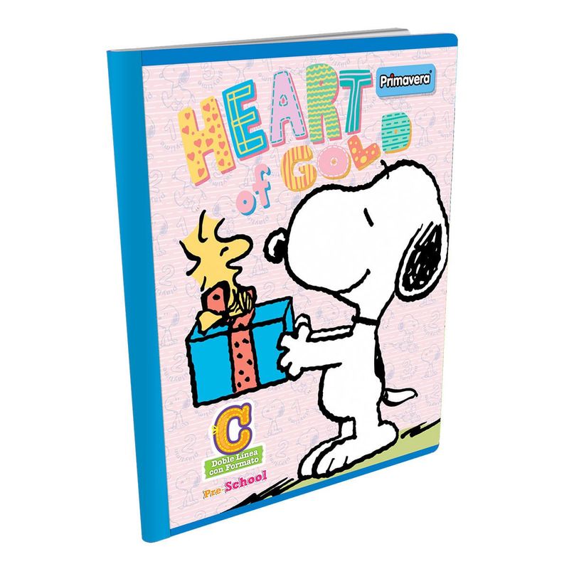 PRIMAVERA - Cuaderno Cosido Pre-School C Peanuts Snoopy Heart of Gold