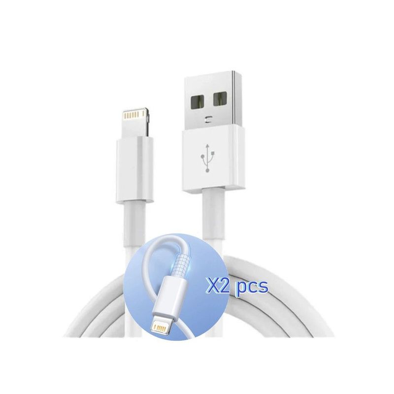 GENERICO - Cable Cargador USB a Lightning x 2 uds  Para iPhone