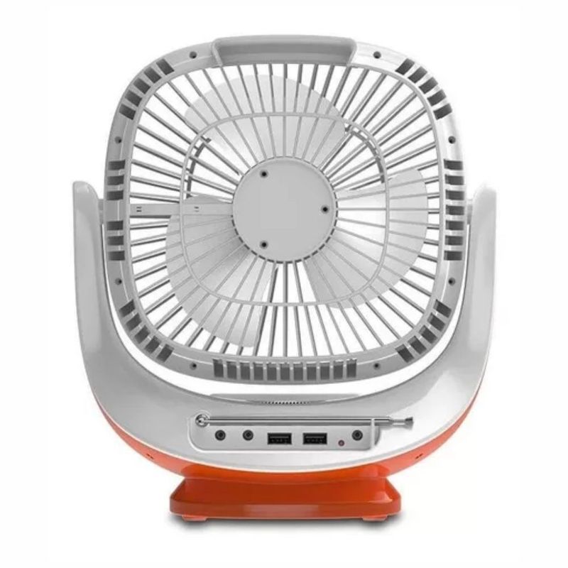 GENERICO - Ventilador Portátil Solar Con Radio Fm Lámpara Bombillo Led