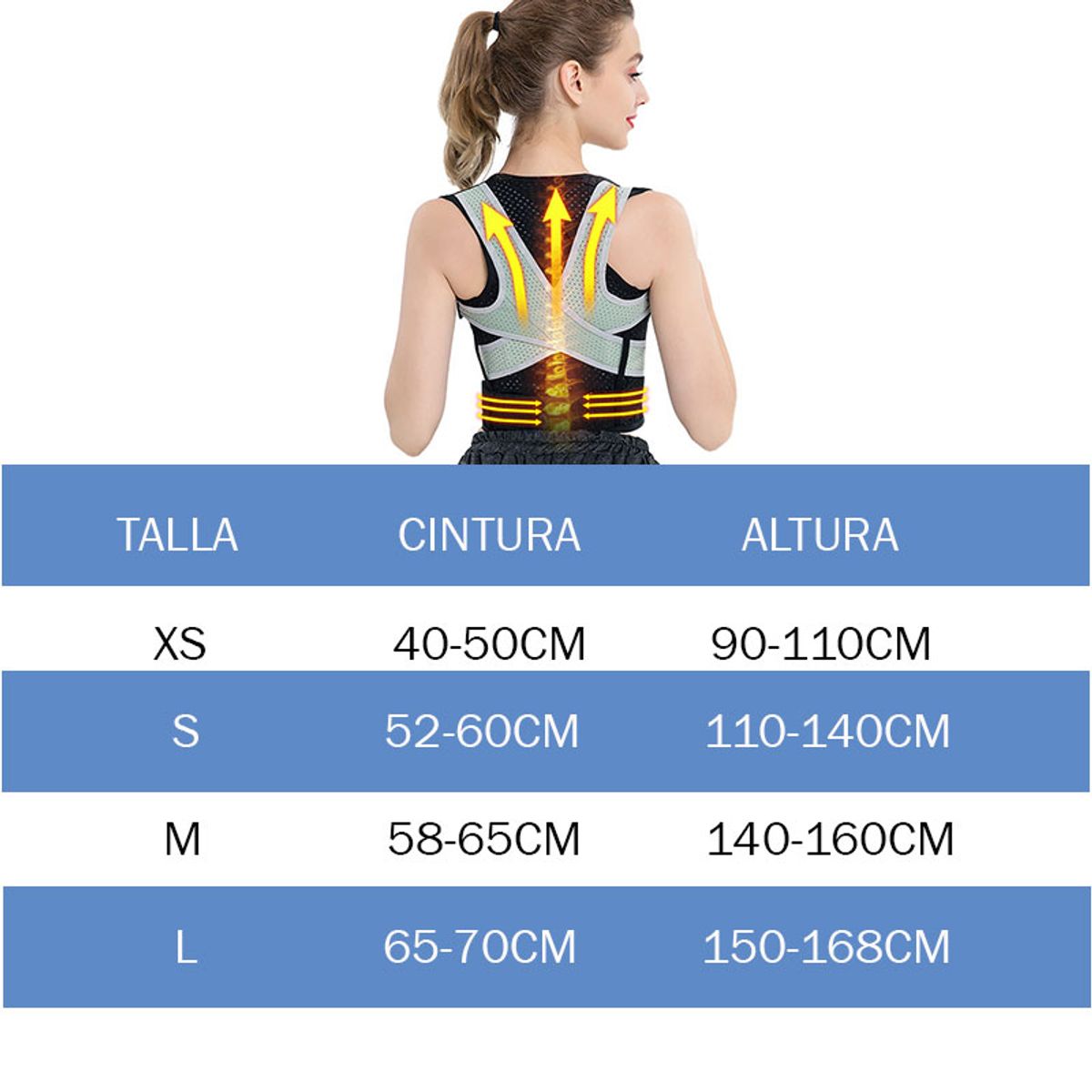 GENERICO - Corrector de Postura Hombro Espalda completa Niño - Adulto - S