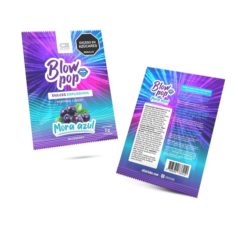 GENERICO - Blow Pop Mora Azul 5gr Elixir