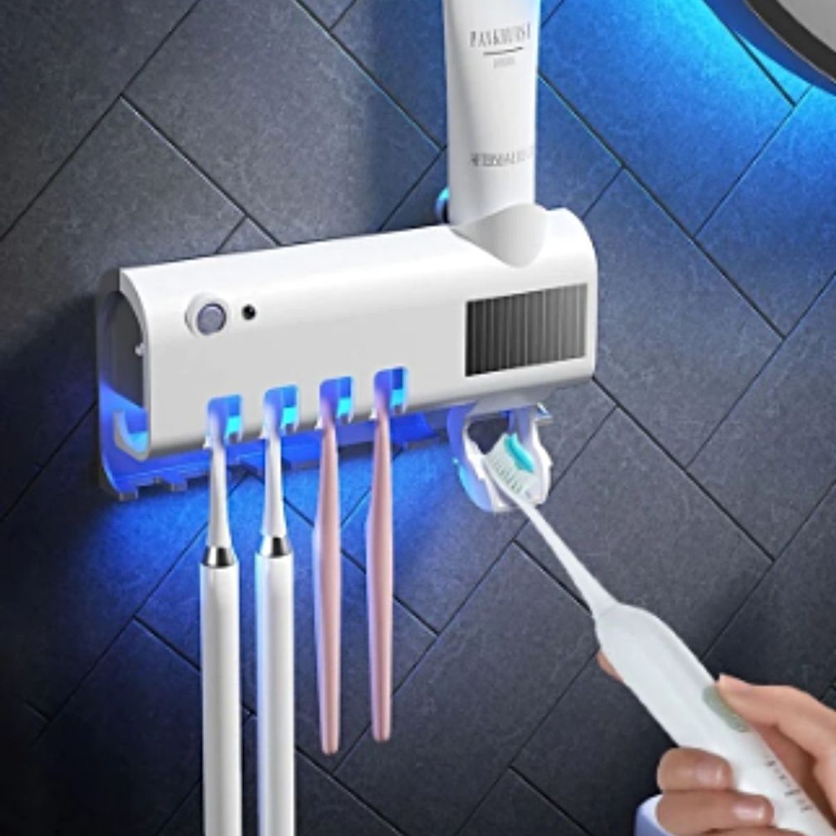GENERICO - Soporte Esterilizador Cepillos  Dispensador Crema Dental