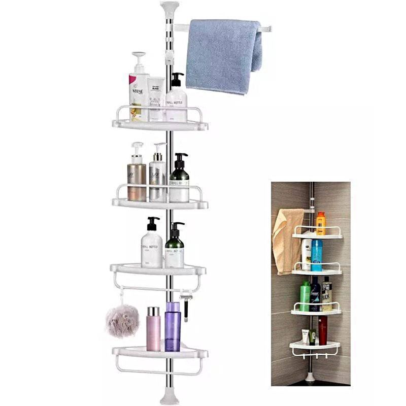 GENERICO - Estante Baño Mueble Esquinero Barra Organizador Toallero Color Blanco