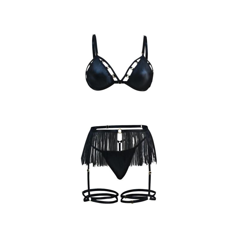 MITOLOGIA - Set Cleopatra en Tela Tipo Cuero con Elegantes Herrajes Dorados