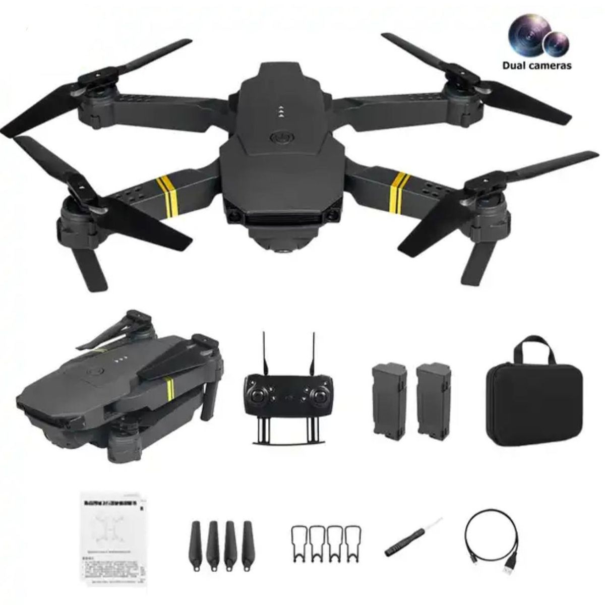 ONE PIXEL - Drone 998 Pro plegable Doble Cámara + 3 Baterías