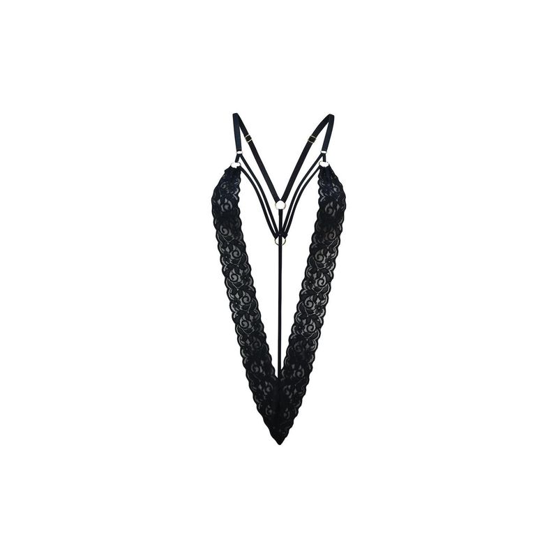MITOLOGIA - Body Hera Lace Noir - Encaje Sensual con Toques Dorados