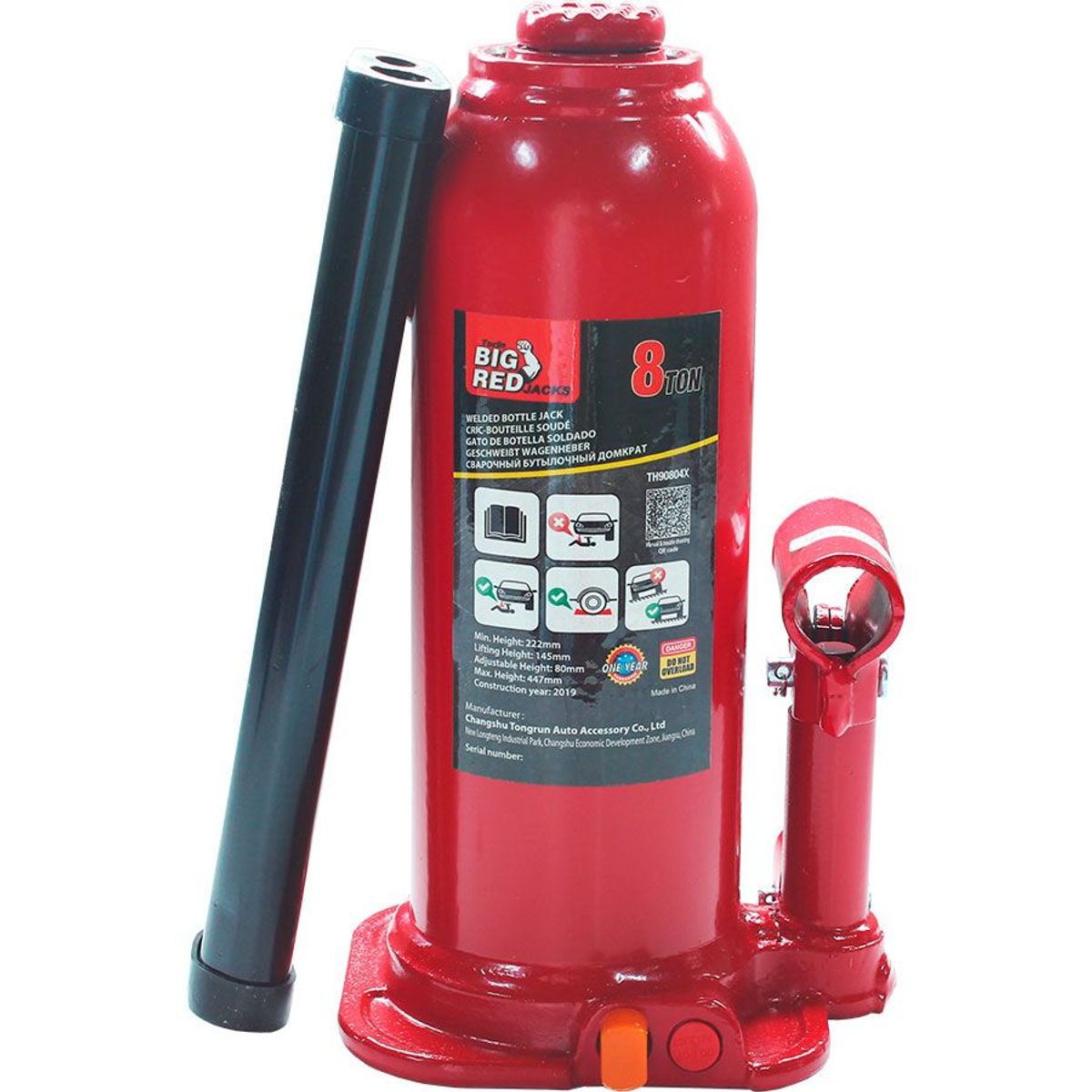 TORIN BIG RED - Gato De Botella Hidráulico De 8 Toneladas Trabajo Pesado