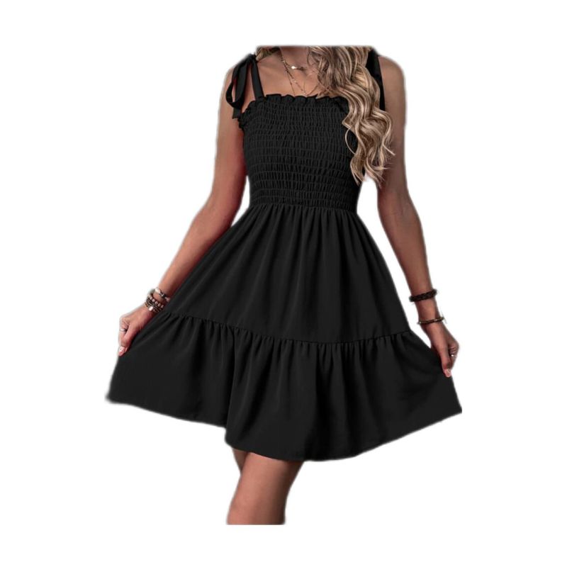 BAPU - Vestido corto de trenzas fruncido
