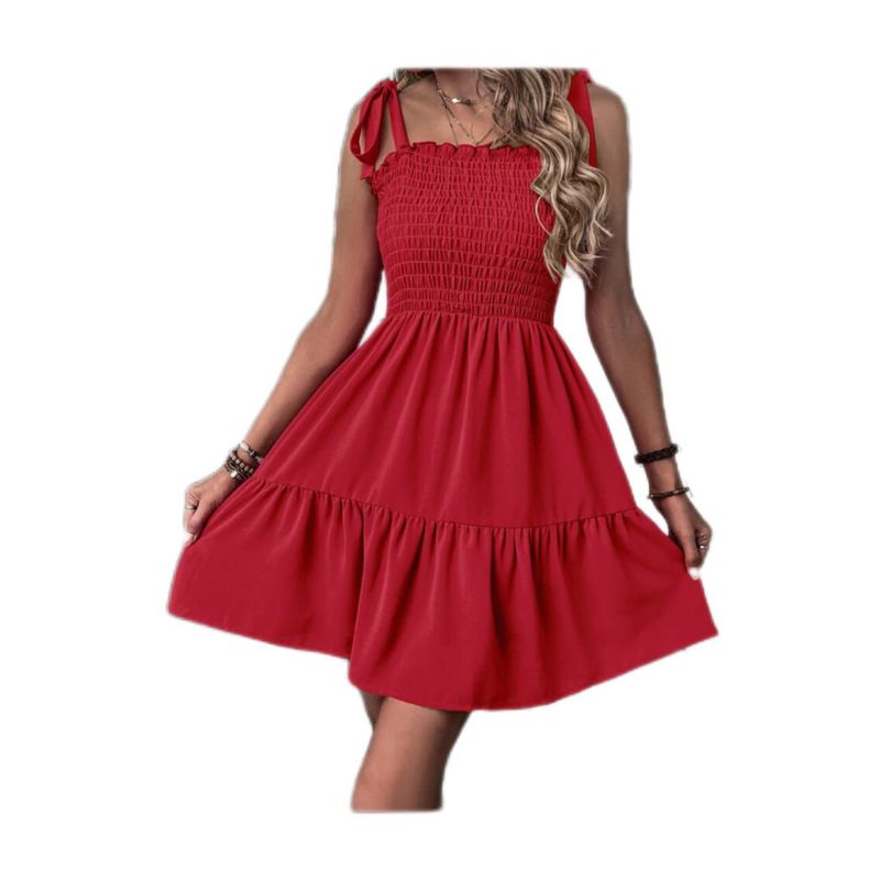 BAPU - Vestido corto de trenzas fruncido