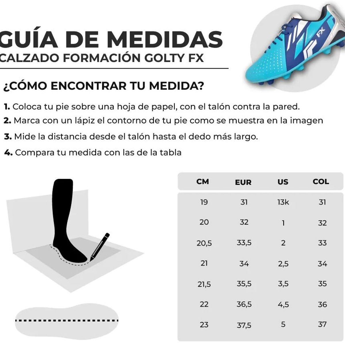 GOLTY - Zapatillas Golty Turf Formacion Fx Kids Sintetica F5