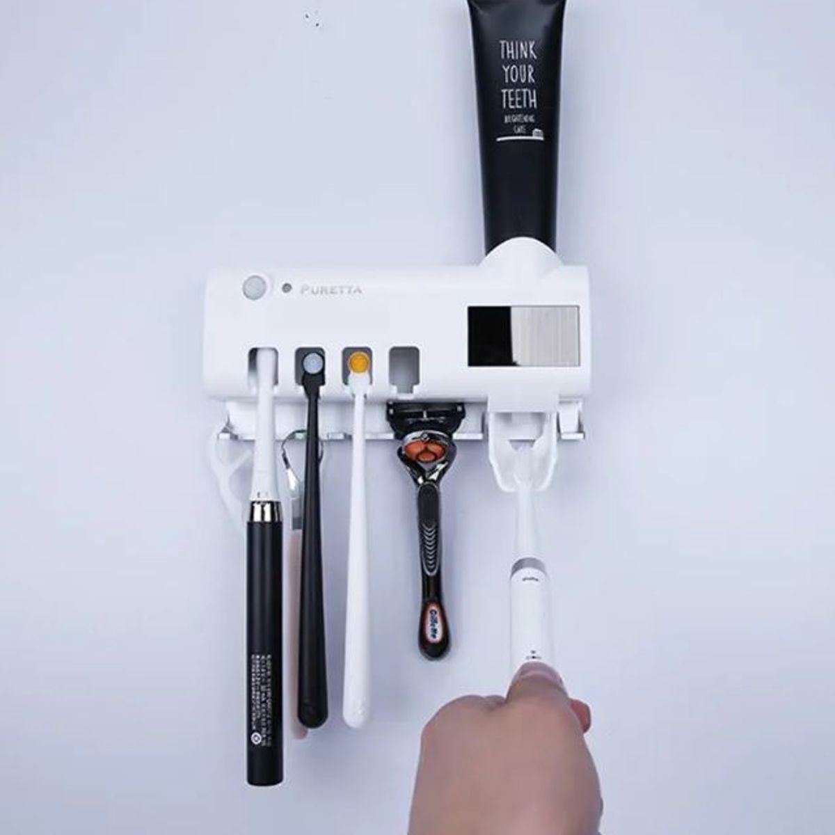 GENERICO - Porta Cepillos Dispensador De Pasta dental para baño