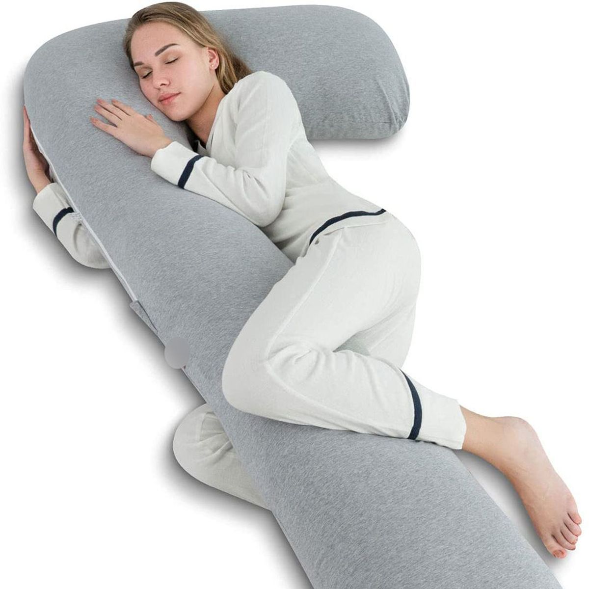 GENERICO - Cojin Almohada Cuerpo Entero Antidolores Ortopedico Forma L Tela suave.