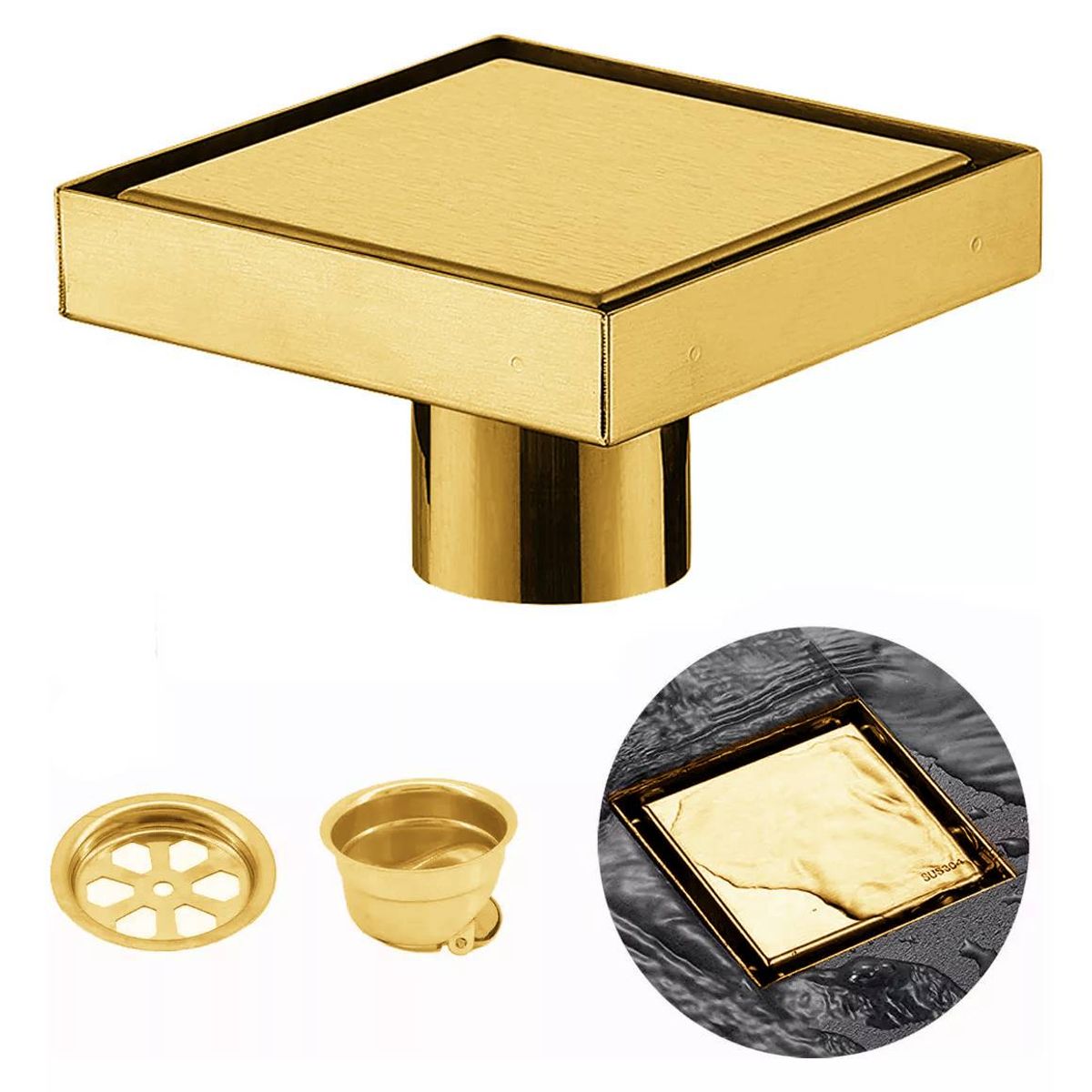 GENERICO - Rejilla Acero 10cm Panel Oculto Dorado Opaco Anti-olor Tames