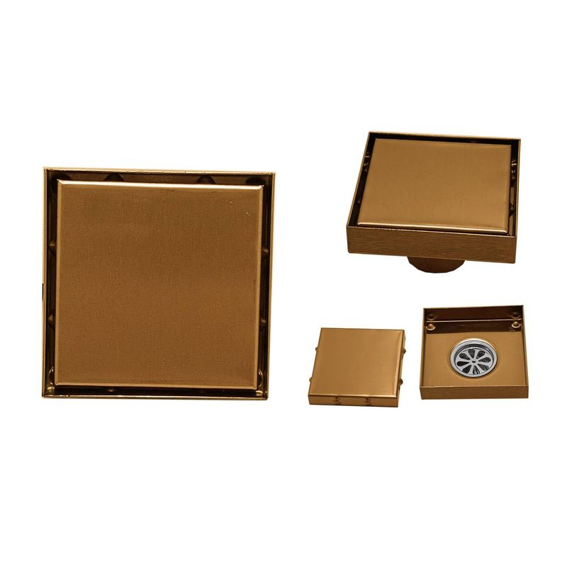 GENERICO - Rejilla Acero 10cm Panel Oculto Oro Rosa Opaco Anti-olor Tames