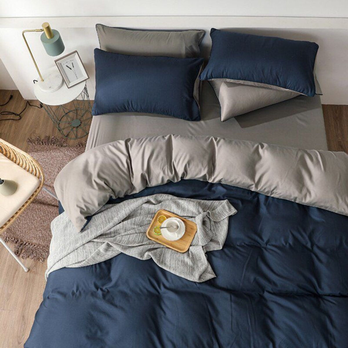 PLUMA HOME - Funda / Duvet Winter Gris-azul   - doble.
